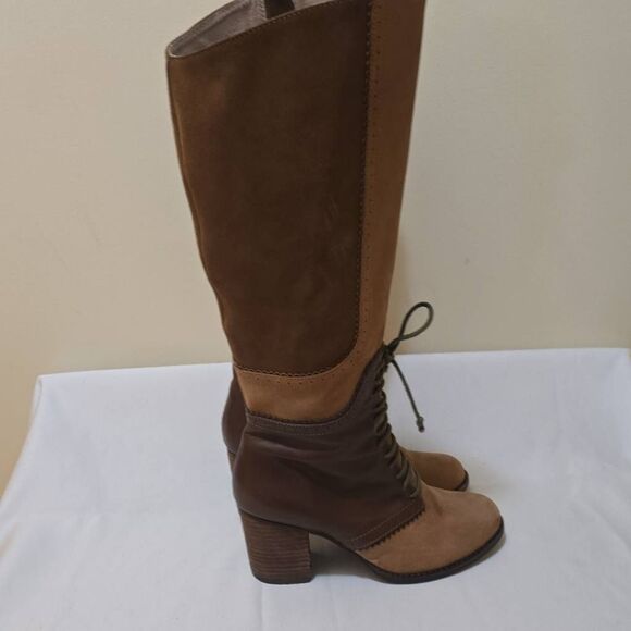 Faryl Robin for Free People Brn/Tan Suede Patchwork Granny Boot, EUC, Sz. 7 - Picture 4 of 8